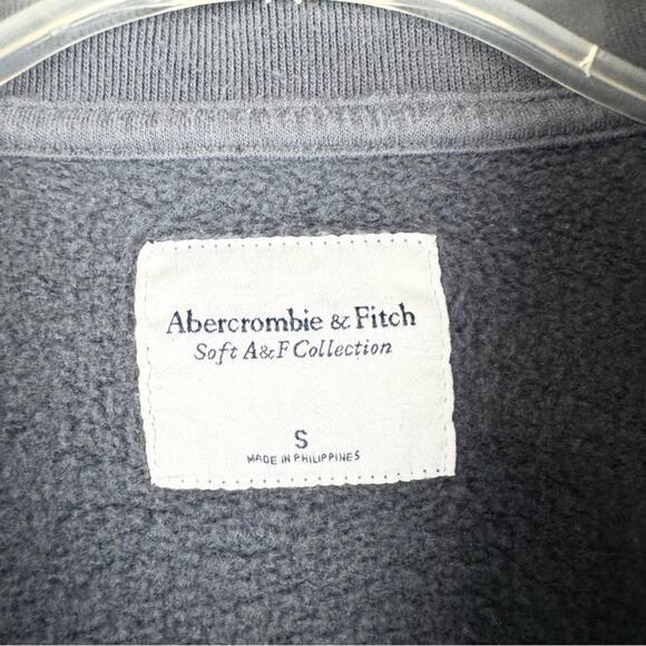Abercrombie & Fitch Soft A&F Oversized Sweatshirt Half-Zip Tunic Vest Grey Sz S - Picture 9 of 14